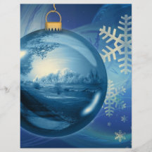 Christmas Ornament Ball Evening Advent Blue Custom Flyer