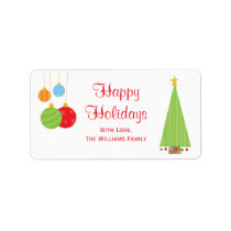 Christmas Ornaments and Tree Gift Tag Labels labels