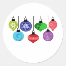 Christmas Ornaments Round Sticker