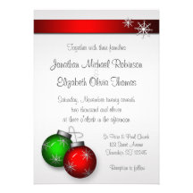 Christmas Ornaments Wedding Invitations