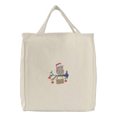 Christmas Owl Canvas Bag by Embroidery4U