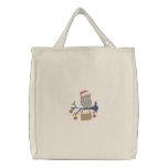 Christmas Owl embroidered bags