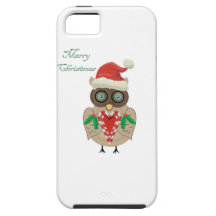 Christmas Owl (hand drawn by ©Dollface766) iPhone 5 Covers