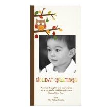 Christmas Owl Holiday Photo Card