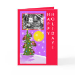 Christmas owl tree greeting card