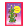Christmas owl tree postcards