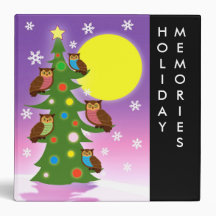 Christmas owls 3 ring binders