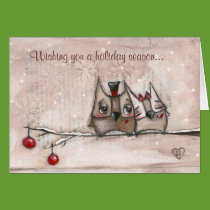 Christmas Owls - Christmas Card cards