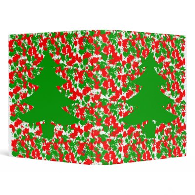 Christmas Paint Splatter Red & Green 3 Ring Binder by JuJuGarden