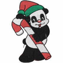 Christmas Panda Bear Embroidered Shirt