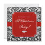 Christmas Party Damask Red Black White Invite