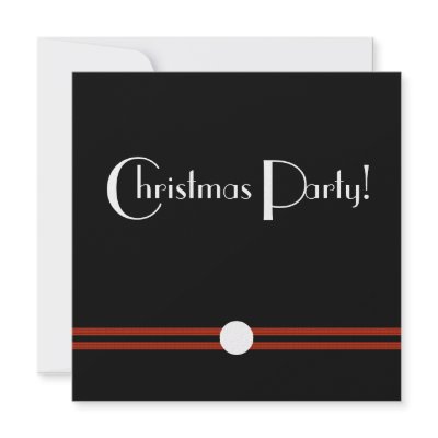 Christmas Party Invitation in Black and White by cowboyannie