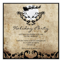 Christmas Party Invitation-Santa and Reindeer