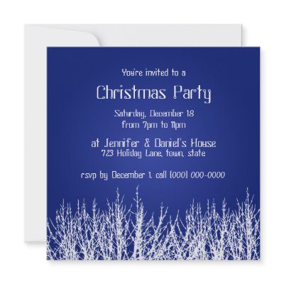 Christmas Party Invitations Blue White Invites by TDSwhite