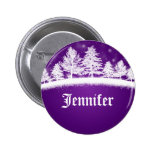 Christmas Party Name Tags Purple Buttons buttons