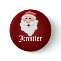 Christmas Party Santa Claus Name Tags Pinback Buttons