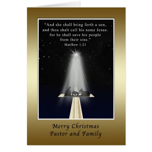 Christmas, Pastor and Family, Religious Greeting Card | Zazzle