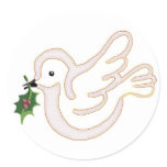 Christmas peace dove round sticker