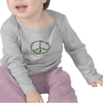 Christmas Peace Wreath, Peace on Earth Baby Shirt