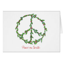 Christmas Peace Wreath, Peace on Earth Card