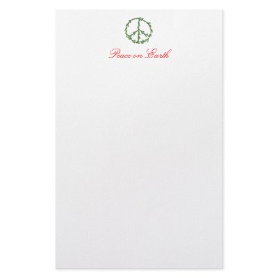 Christmas Peace Wreath, Peace on Earth Stationery by mnisly