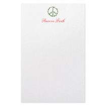 Christmas Peace Wreath, Peace on Earth Stationery