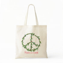 Christmas Peace Wreath Tote Bag