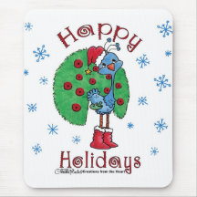 Christmas Peacock Mousepads