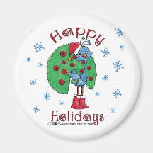 Christmas Peacock Refrigerator Magnets