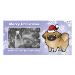 Christmas Pekingese (puppy cut) Photo Greeting Card