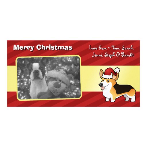 Christmas Pembroke Welsh Corgi Photo Card Template