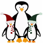 Christmas Penguin Family Ornament Acrylic Cut Outs