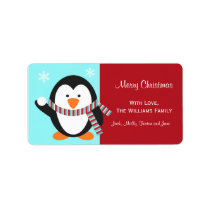 Christmas Penguin Gift Tag Labels labels