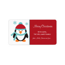 Christmas Penguin Gift Tag Labels labels