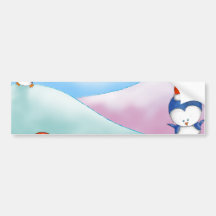 christmas penguin land bumper stickers