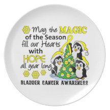 Christmas Penguins Bladder Cancer Dinner Plates
