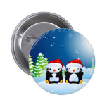 Christmas Penguins Button