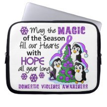 Christmas Penguins Domestic Violence Computer Sleeves