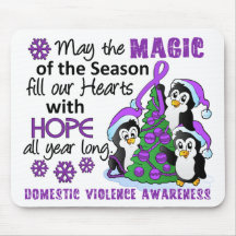 Christmas Penguins Domestic Violence Mousepad