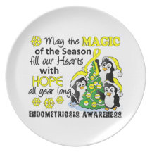 Christmas Penguins Endometriosis Dinner Plate