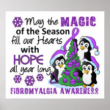 Christmas Penguins Fibromyalgia Print