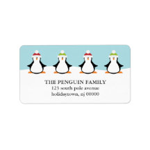 Christmas Penguins Labels