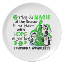 Christmas Penguins Lymphoma Party Plates