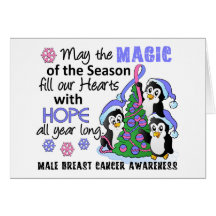 Christmas Penguins Male Breast Cancer Cards