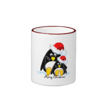 Christmas penguins mug..