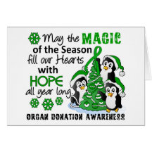 Christmas Penguins Organ Donation Greeting Cards