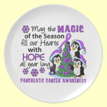 Christmas Penguins Pancreatic Cancer plates