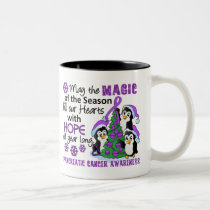 Christmas Penguins Pancreatic Cancer mugs