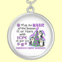 Christmas Penguins Pancreatic Cancer necklaces