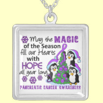 Christmas Penguins Pancreatic Cancer necklaces